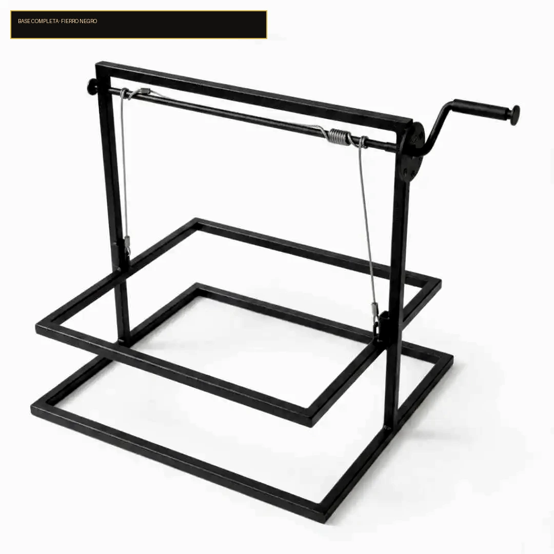 Base con levante lateral manual · fierro pintado alta temperatura · cb-4 · Reino Parrilla