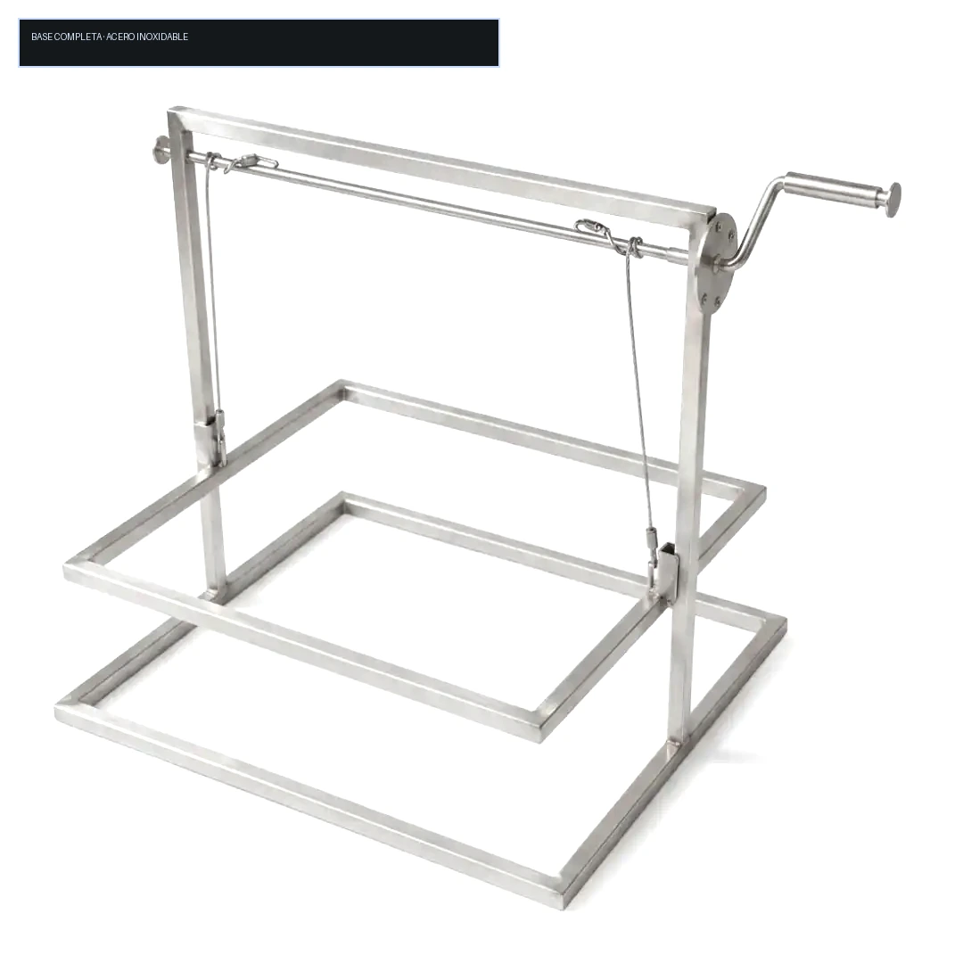 Base con levante lateral manual · acero inoxidable · cb-4-0 · Reino Parrilla