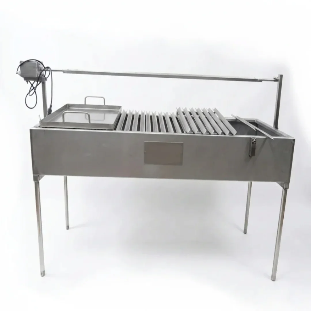 Pancho grande cajón plegado V full equipo todo inox · cb-54 · Reino Parrilla