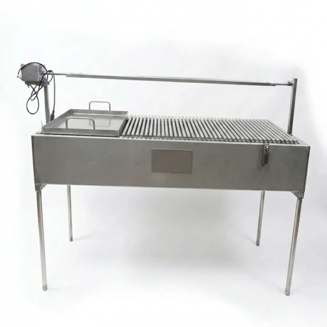 Pancho grande cajón plegado redonda full equipo todo inox · cb-55 · Reino Parrilla
