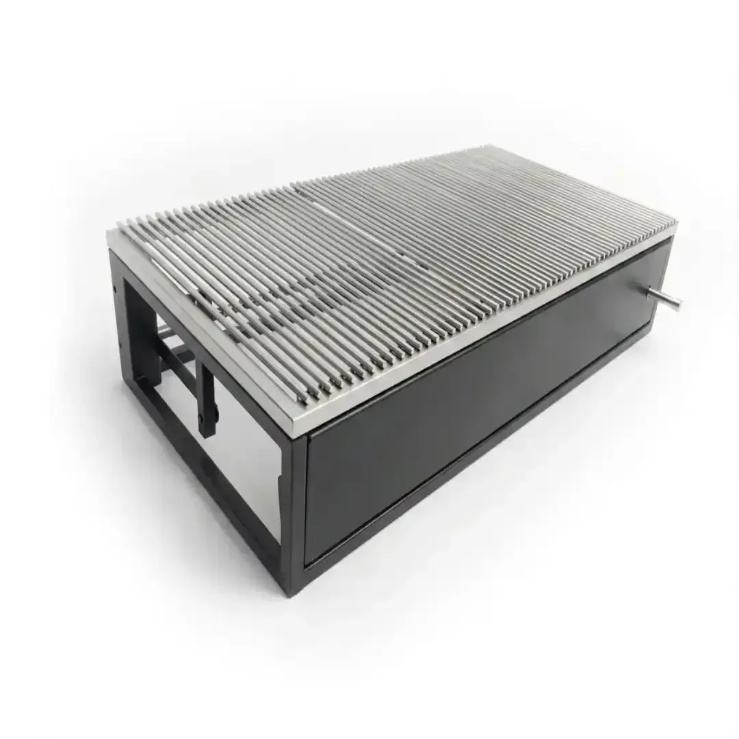 Base con levante frontal manivela con parrillas V · acero inoxidable · cb-3-2 · Reino Parrilla